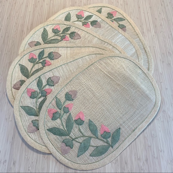 Woven Rattan Placemats Set of 6 - Picture 1 of 7